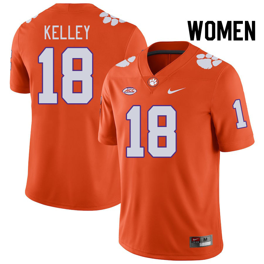 Women #18 Misun Kelley Clemson Tigers College Football Jerseys Stitched-Orange